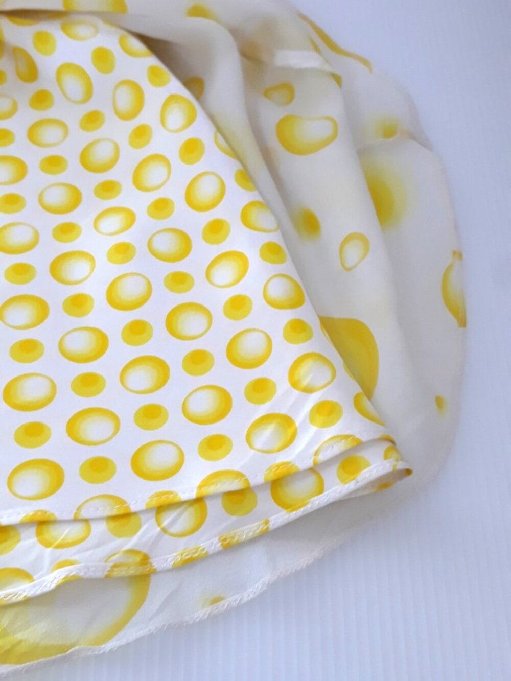 Escada Yellow Silk Dress Ruffles Bow Coquette Feminine - Picture 7 of 12